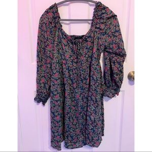 Angie Brand Babydoll Tie Front Floral Dress